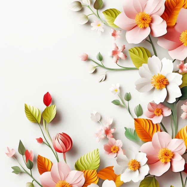 floral background with pink and white flowers