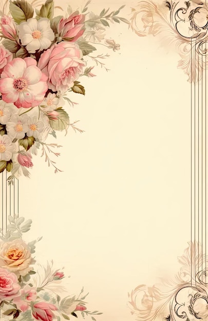 A floral background with pink and white flowers