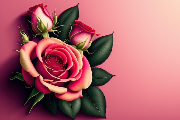 Floral background with rose flowers