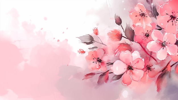 Floral Background with Soft Illustration