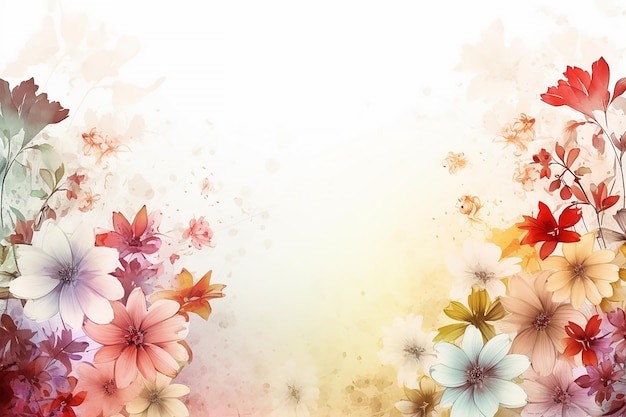 Floral background with a watercolor texture and the word flower on it