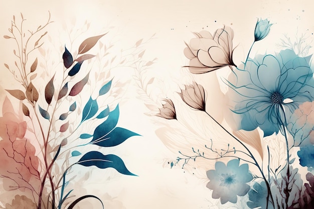 Floral backgroundBeautiful print for your decor and design Generative ai