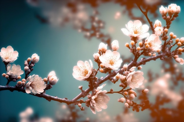 Floral bloem voorjaar abstracte achtergrond van kersenbloesem bloem in het voorjaar