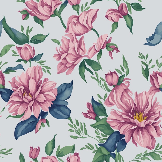 floral boho background bright flowers on light background repeatable pattern