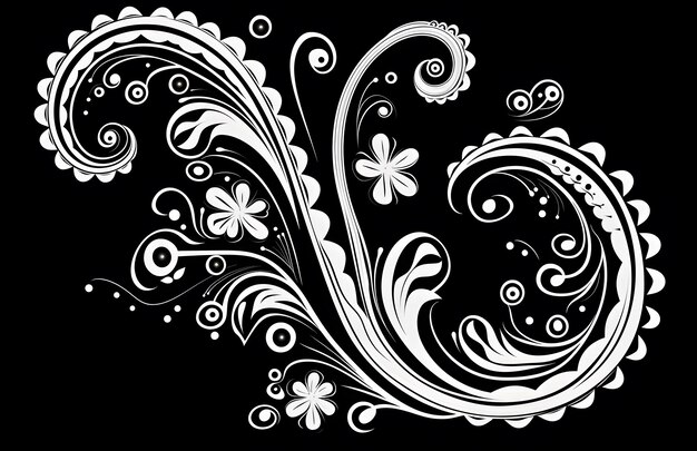 Photo floral border designs decorative flourishes paisley vector print ornamen background