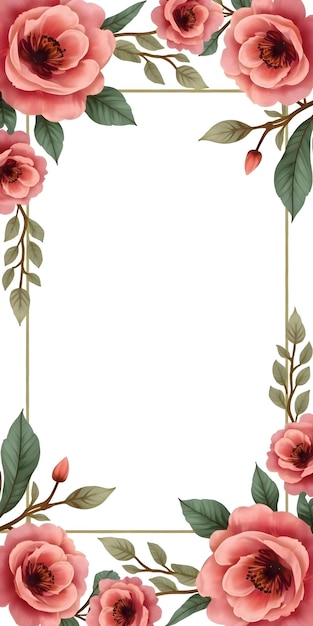 floral border framing the sides with flowers vertical image