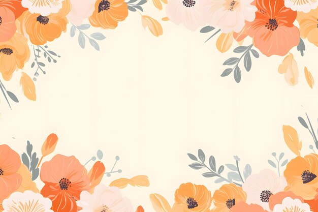 Photo a floral border with flowers on it and a white background