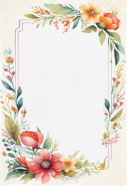 A floral border with flowers and leaves.