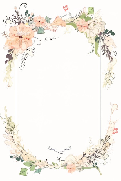 A floral border with a frame for text