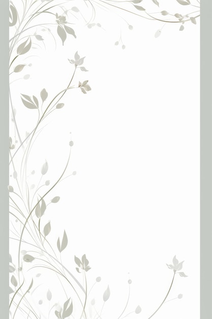 Photo a floral border with leaves and flowers on a white background