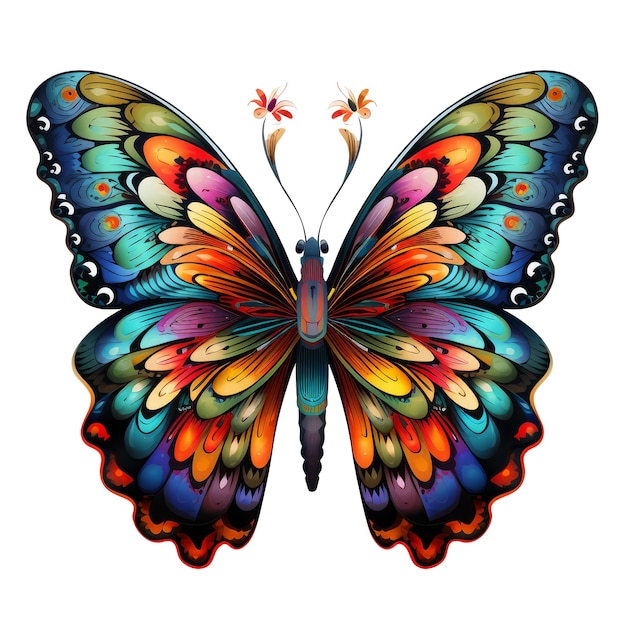 Floral Butterfly Clipart Colorful Butterfly generated AI