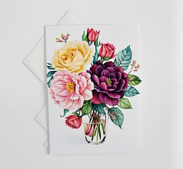 Photo floral card