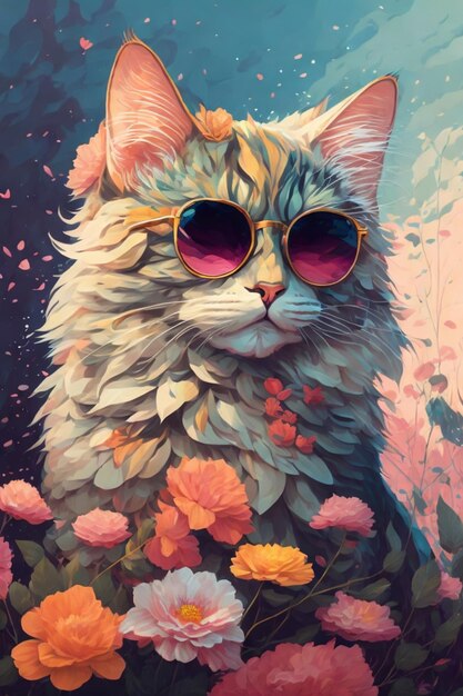 Floral Cat