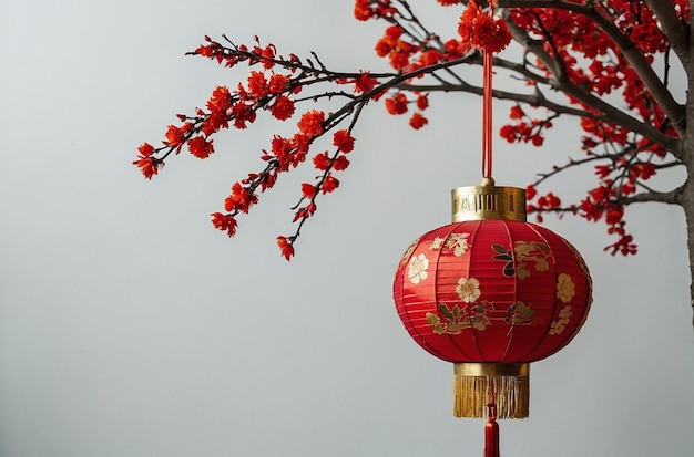 꽃으로 된 중국 신년 장식품