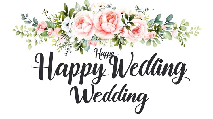 Foto floral concept vector collectie van quothappy weddingquot frames