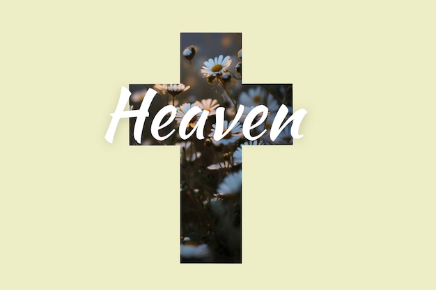 Floral cross christianity concept