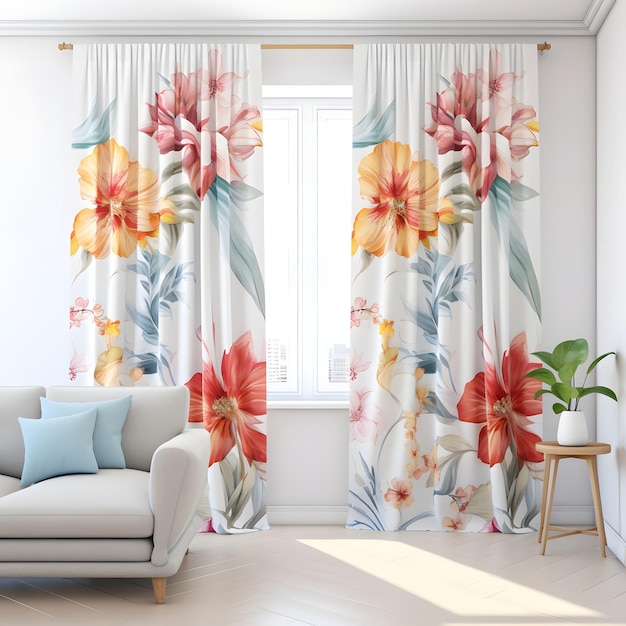 floral curtain for living room