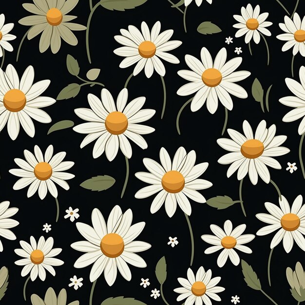 Floral daisy pattern for feminine design