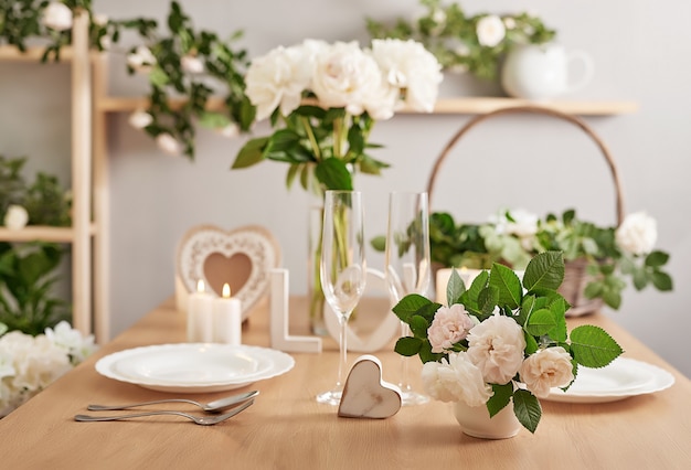 Photo floral decorations in a flower shop