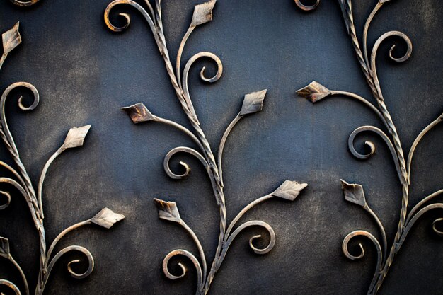 Photo floral decorative pattern, of forged made from metal.