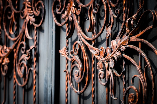 Floral decorative pattern, of forged made from metal.