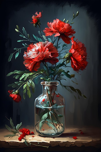 floral design achtergrond, rode bloemen