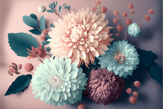 Floral design, pastel colors, background