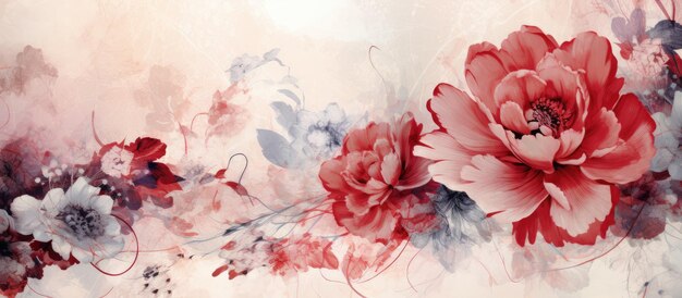 Floral digital print with abstract texture and handdrawn effect for various surfaces