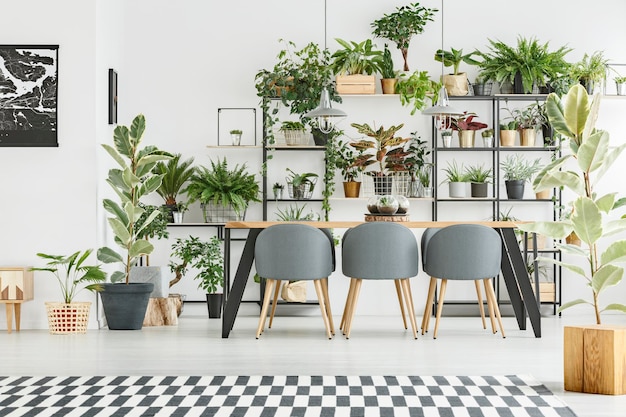 Floral dining room interior