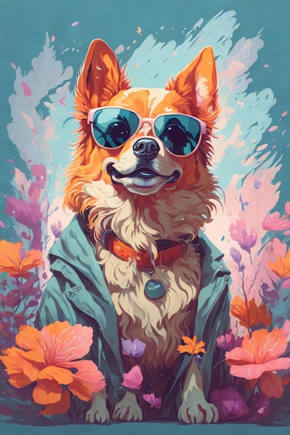 Floral dog