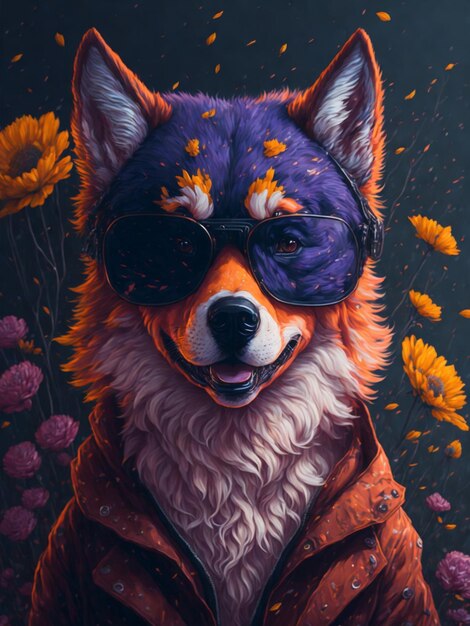 Floral dog