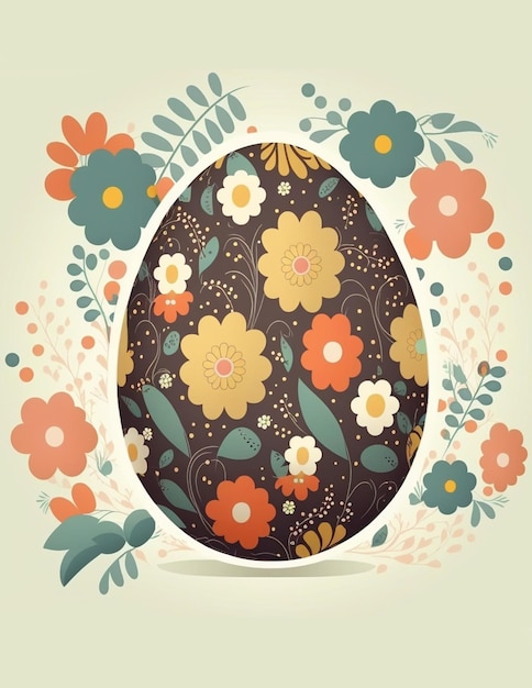 A floral egg with a floral pattern on it