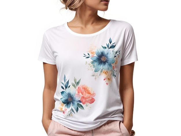 Мокет женской футболки Floral Elegance