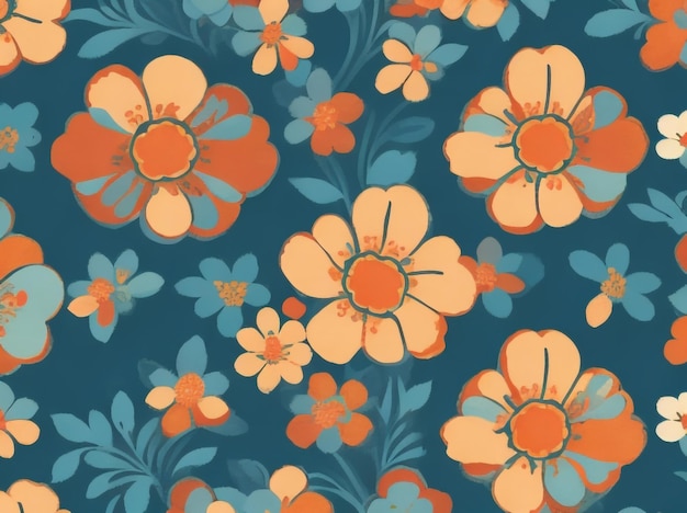 Photo floral elegance seamless flower pattern background