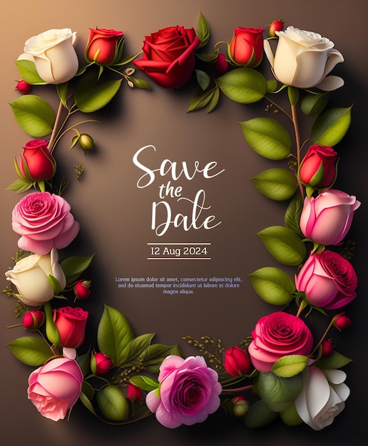 Floral Elegance Wedding Ceremony Invitation