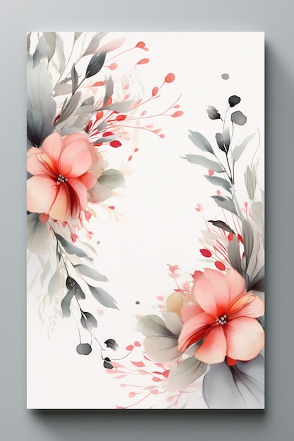 Foto carta d'invito floreale elegante con fiori ad acquerello per matrimoni o altri eventi generati dall'ia