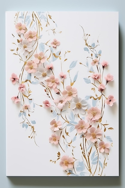 Foto card d'invito floreale elegante con fiori ad acquerello per matrimoni o altri eventi generati dall'ai