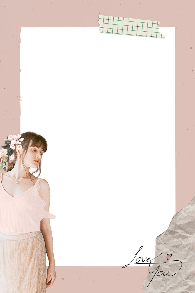 Photo floral feminine collage with a woman design element