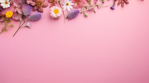 Floral festive pink background for text and congratulations