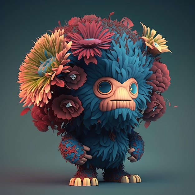 Floral FIctional Character Design Isolated