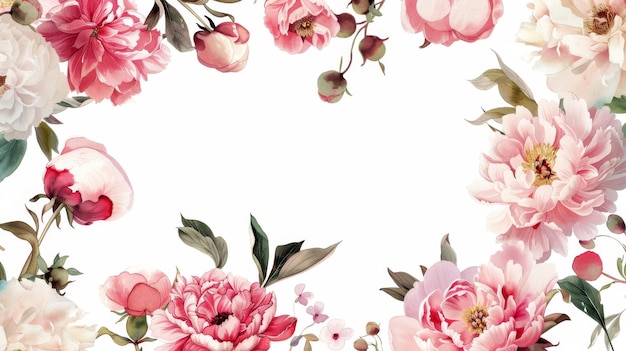 Цветочное цветочное современное приглашение на свадьбу с пионами и садовыми цветами ботаническая иллюстрация пиона Летняя цветочная пиона поздравительная карточка
