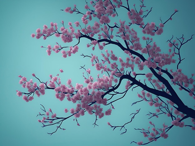 Цветочный цветок весна абстрактный фон цветущей сакуры ai генеративный