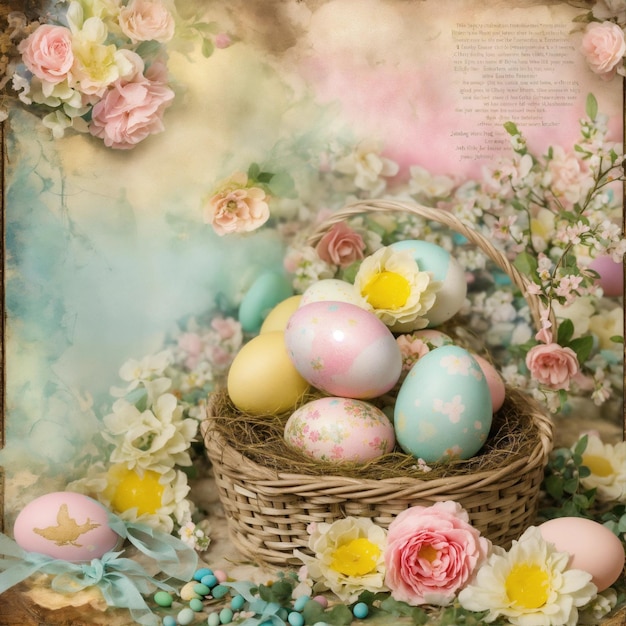 floral flowers painted colorful easter egg