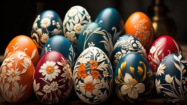 floral flowers painted colorful egg