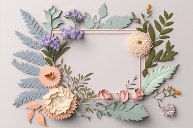 Floral Frame Ai generatief