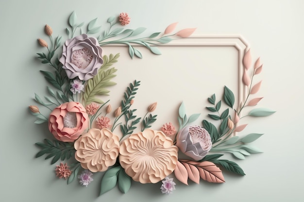 Floral Frame Ai generative