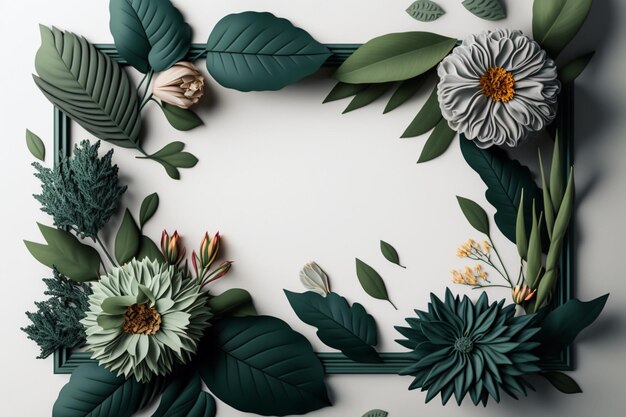 Floral Frame Ai generative