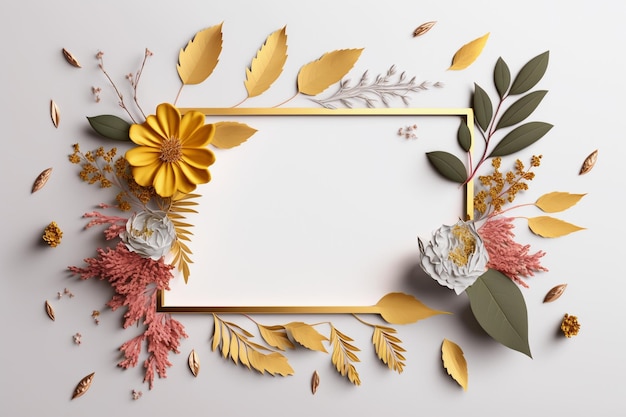 Floral Frame Ai generative