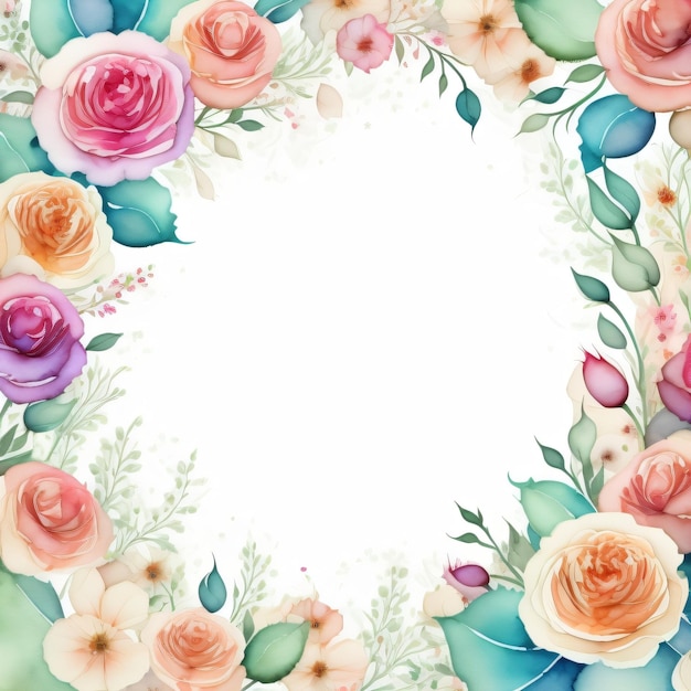 floral frame background with beautiful floral and leaf