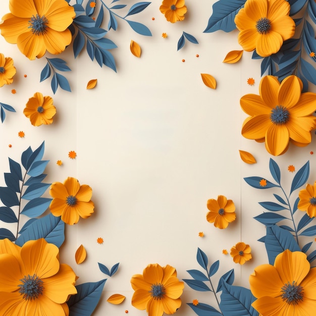 Photo floral frame elegant design